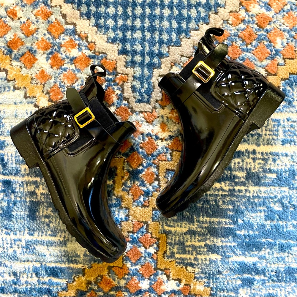 Hunter Black Quilted Winter Rain Boots